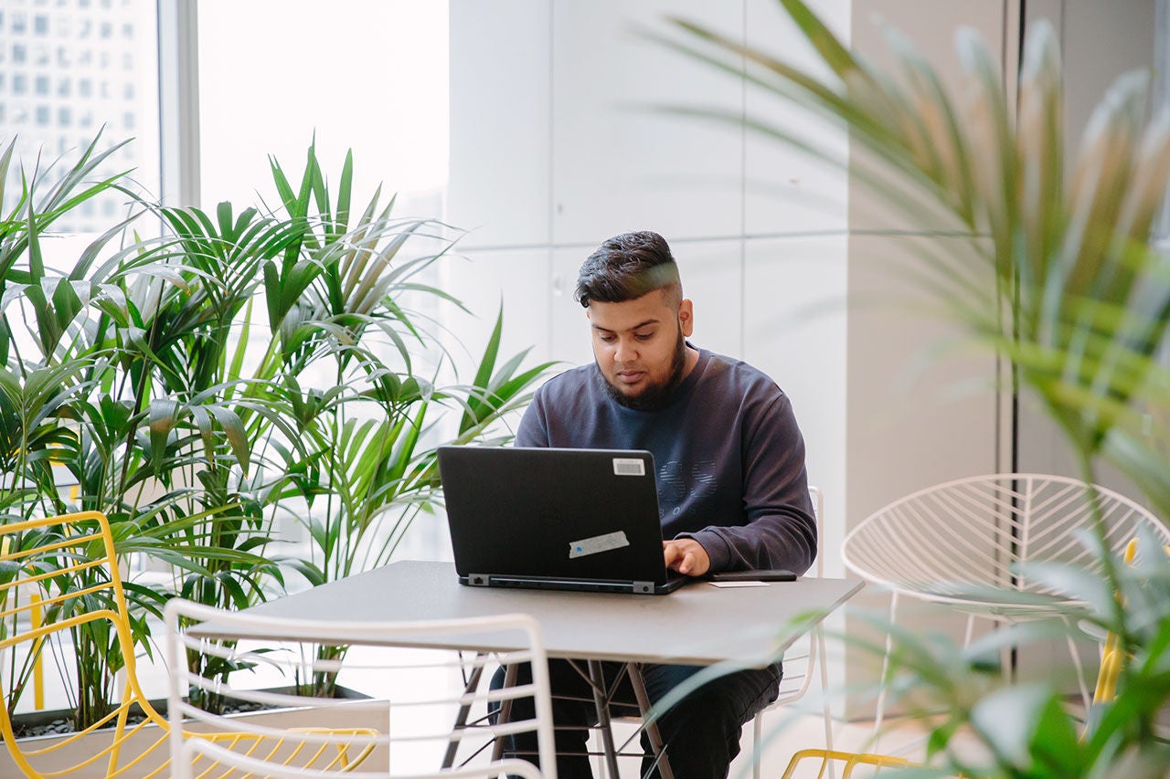 man with laptop